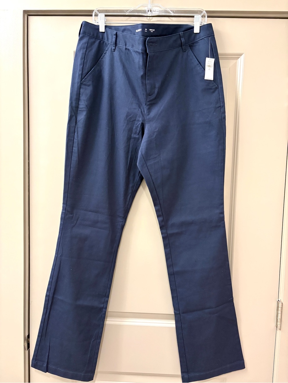 Old Navy Blue Khakis Boot Cut Stretch - Tall